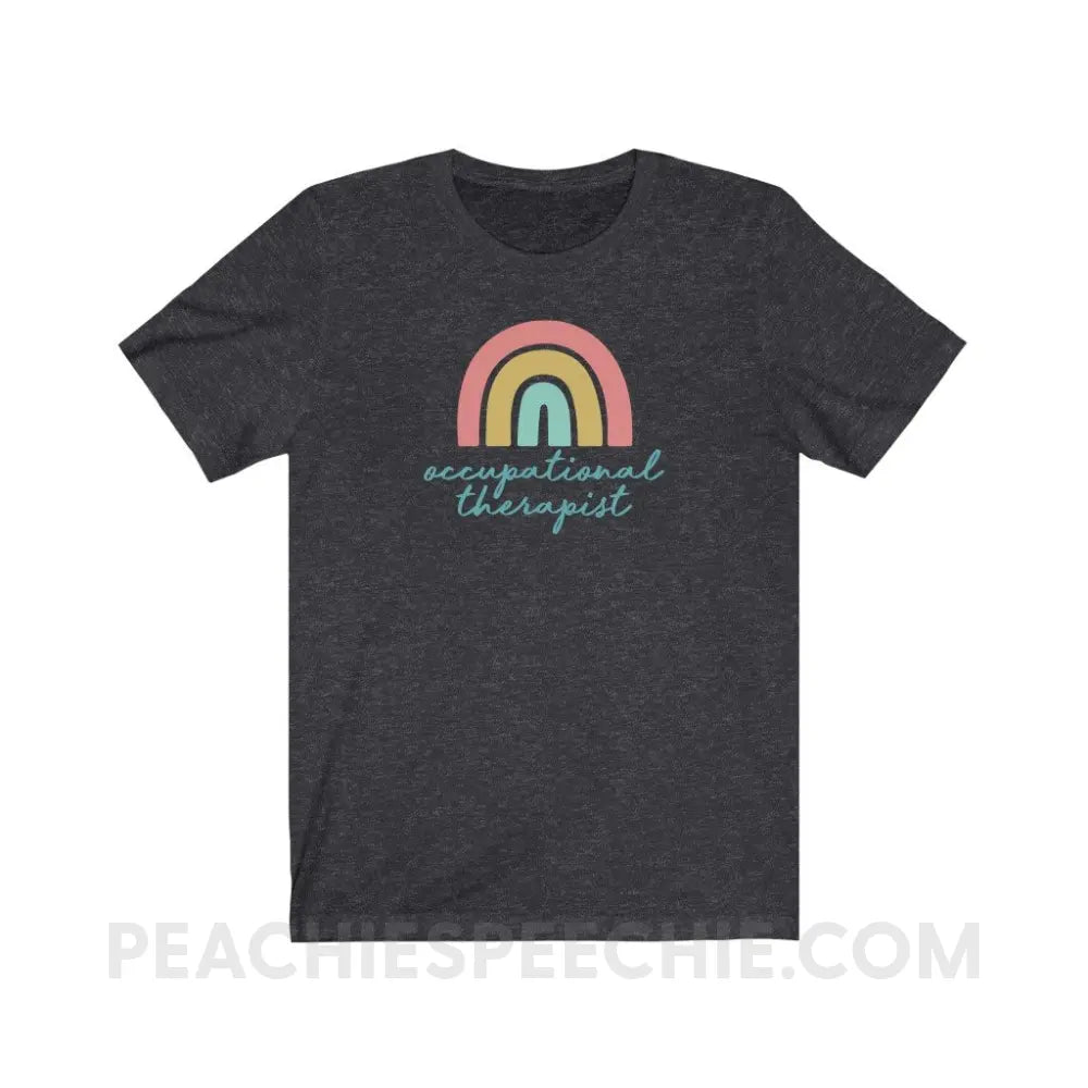 Rainbow Occupational Therapist Premium Soft Tee - Dark Grey Heather / S - T-Shirt peachiespeechie.com