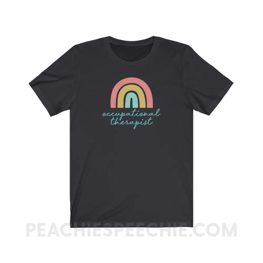 Rainbow Occupational Therapist Premium Soft Tee - Dark Grey / S - T-Shirt peachiespeechie.com