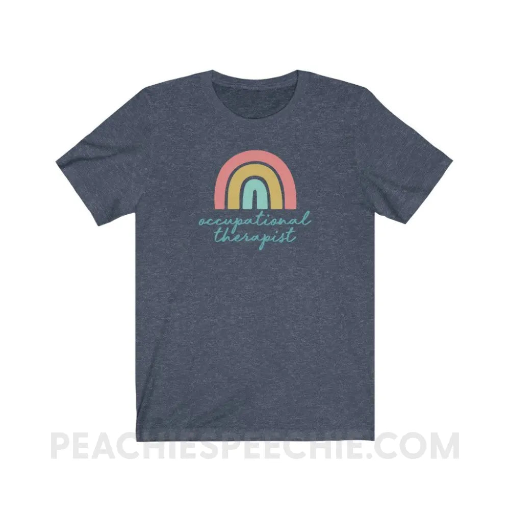 Rainbow Occupational Therapist Premium Soft Tee - Heather Navy / S - T-Shirt peachiespeechie.com