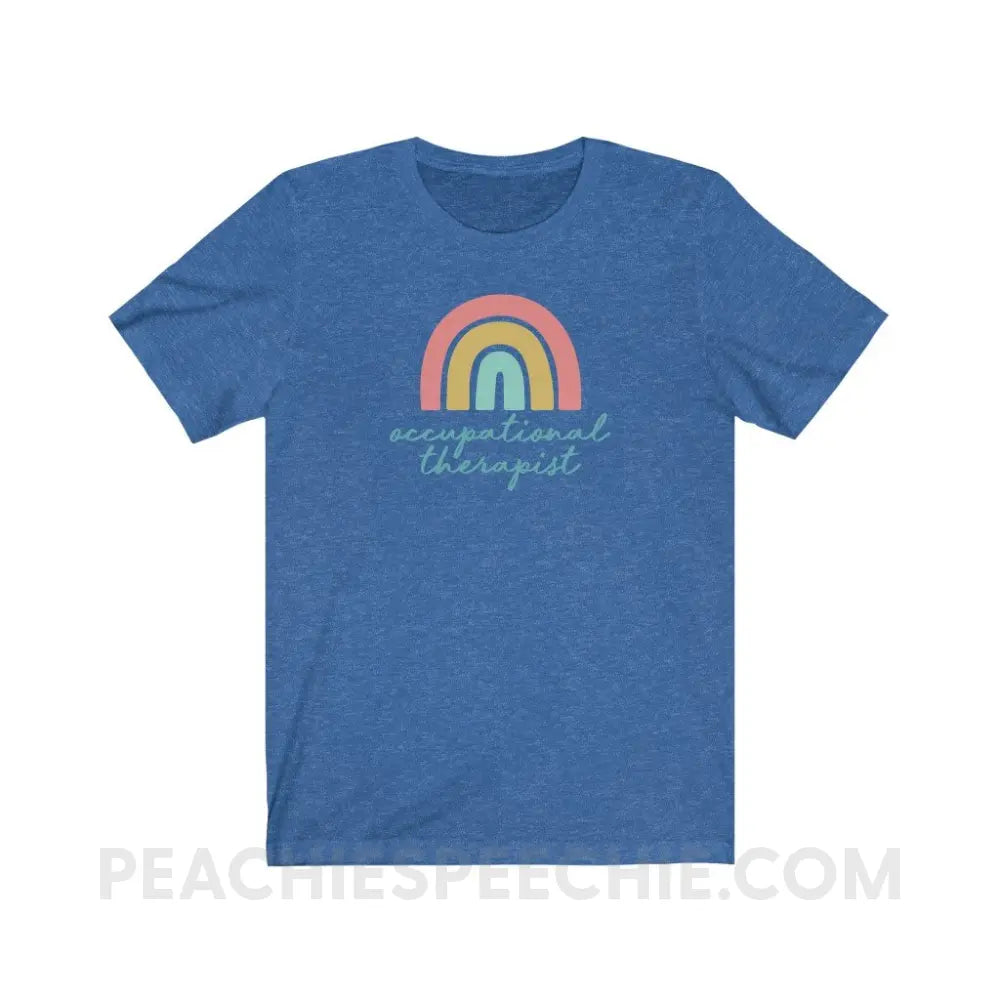 Rainbow Occupational Therapist Premium Soft Tee - Heather True Royal / S - T-Shirt peachiespeechie.com