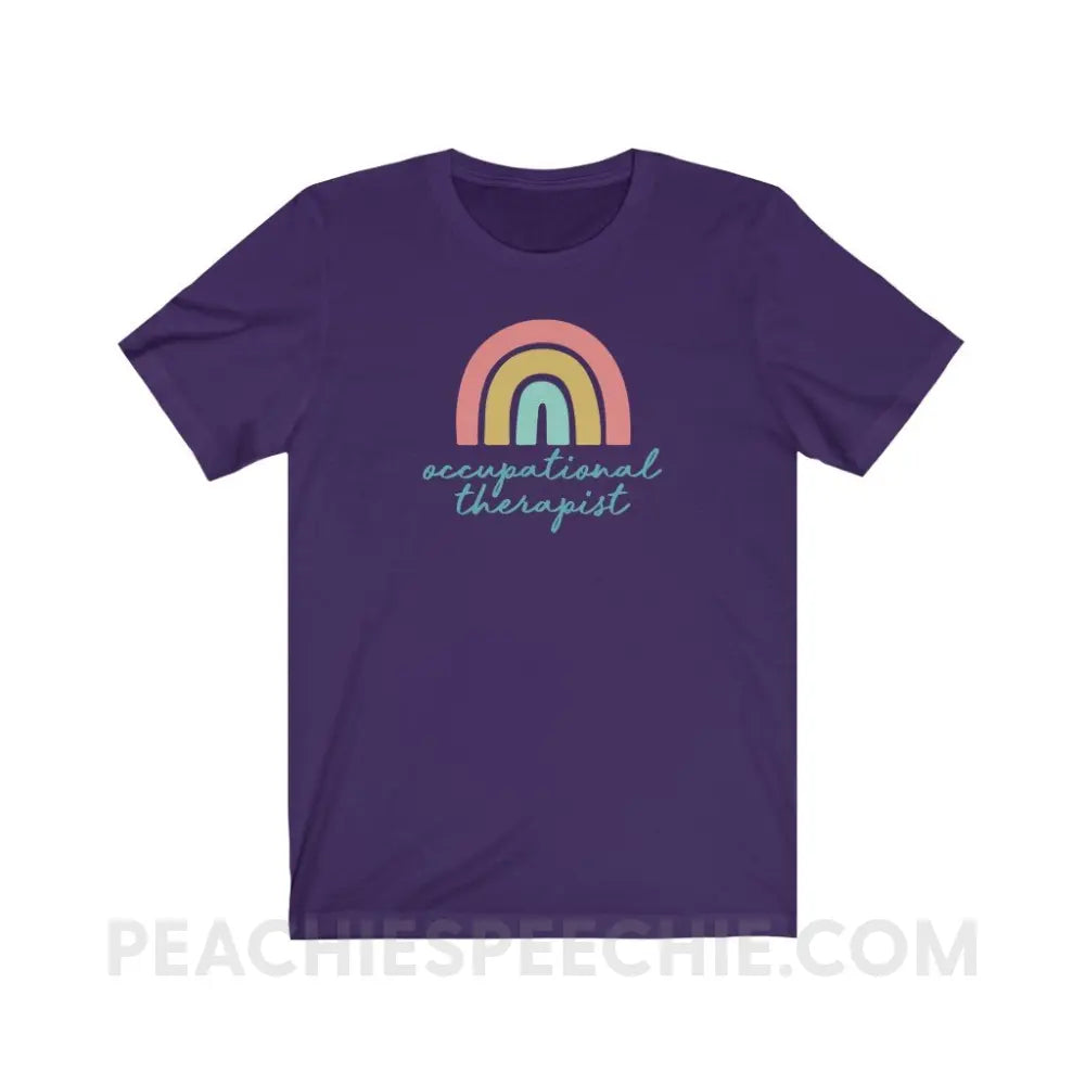 Rainbow Occupational Therapist Premium Soft Tee - Team Purple / S - T-Shirt peachiespeechie.com