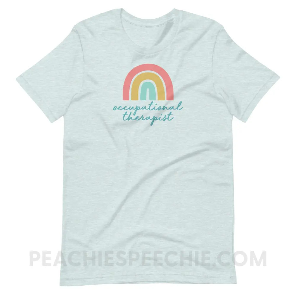 Rainbow Occupational Therapist Premium Soft Tee - Heather Prism Ice Blue / S - T-Shirt peachiespeechie.com
