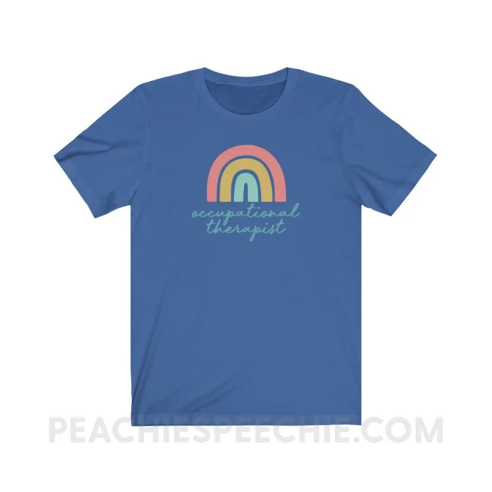 Rainbow Occupational Therapist Premium Soft Tee - True Royal / S - T-Shirt peachiespeechie.com