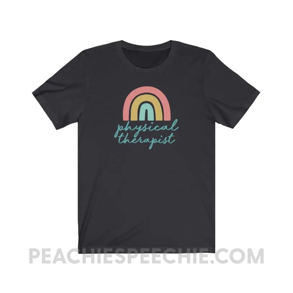 Rainbow Physical Therapist Premium Soft Tee - Dark Grey / S - T-Shirt peachiespeechie.com