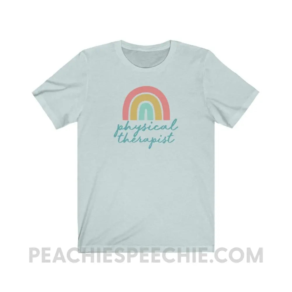Rainbow Physical Therapist Premium Soft Tee - Heather Ice Blue / S - T-Shirt peachiespeechie.com
