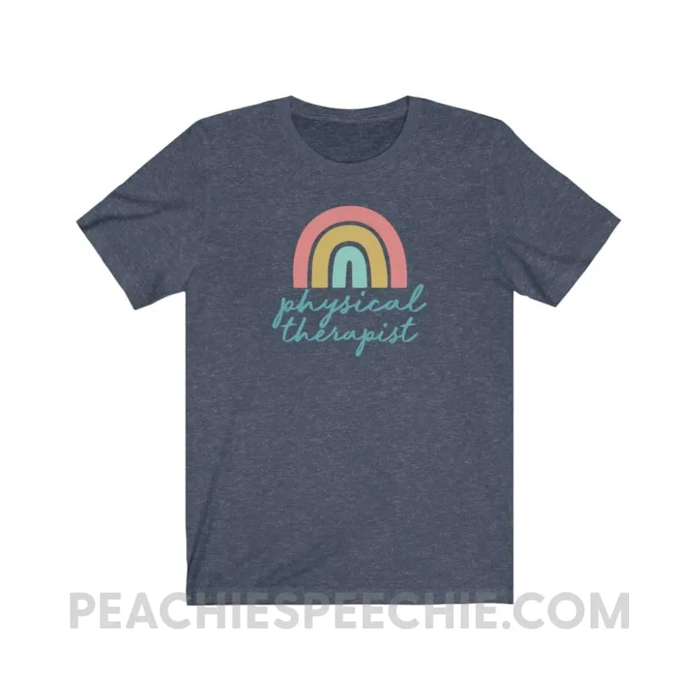 Rainbow Physical Therapist Premium Soft Tee - Heather Navy / S - T-Shirt peachiespeechie.com