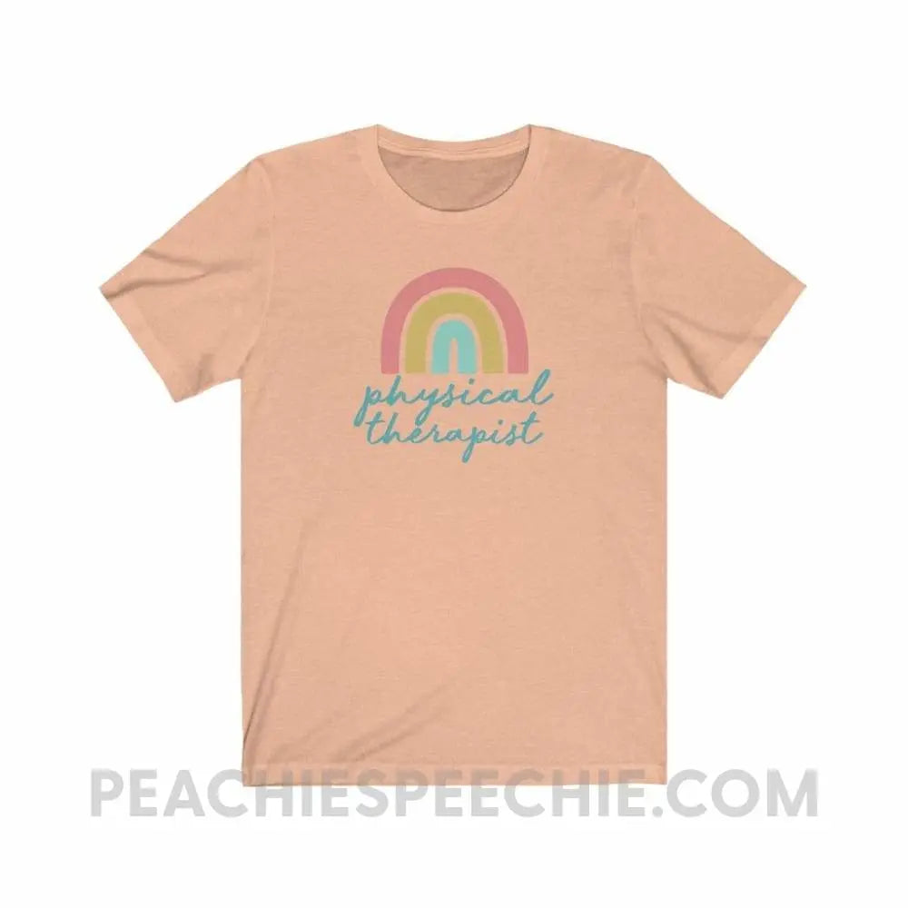 Rainbow Physical Therapist Premium Soft Tee - Heather Peach / S - T-Shirt peachiespeechie.com