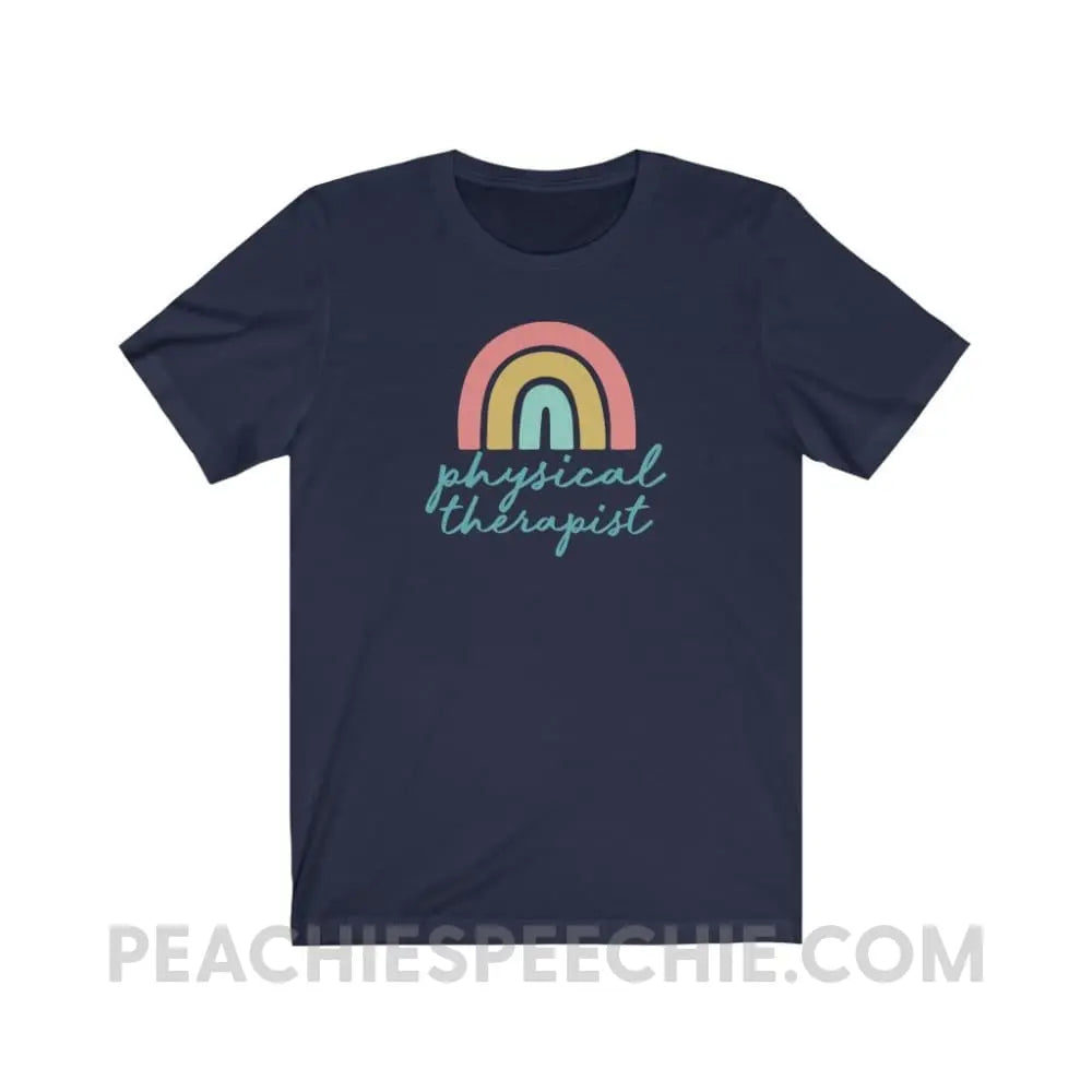 Rainbow Physical Therapist Premium Soft Tee - Navy / S - T-Shirt peachiespeechie.com