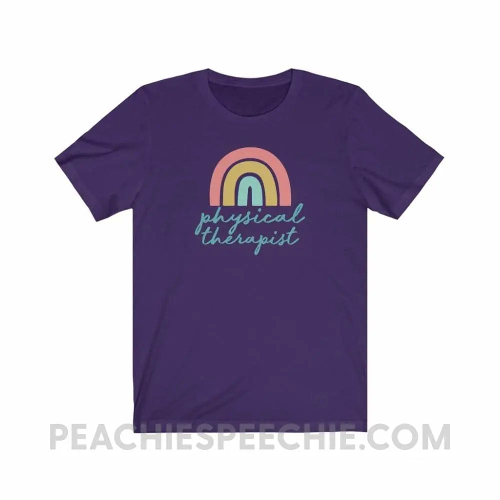 Rainbow Physical Therapist Premium Soft Tee - Team Purple / S - T-Shirt peachiespeechie.com