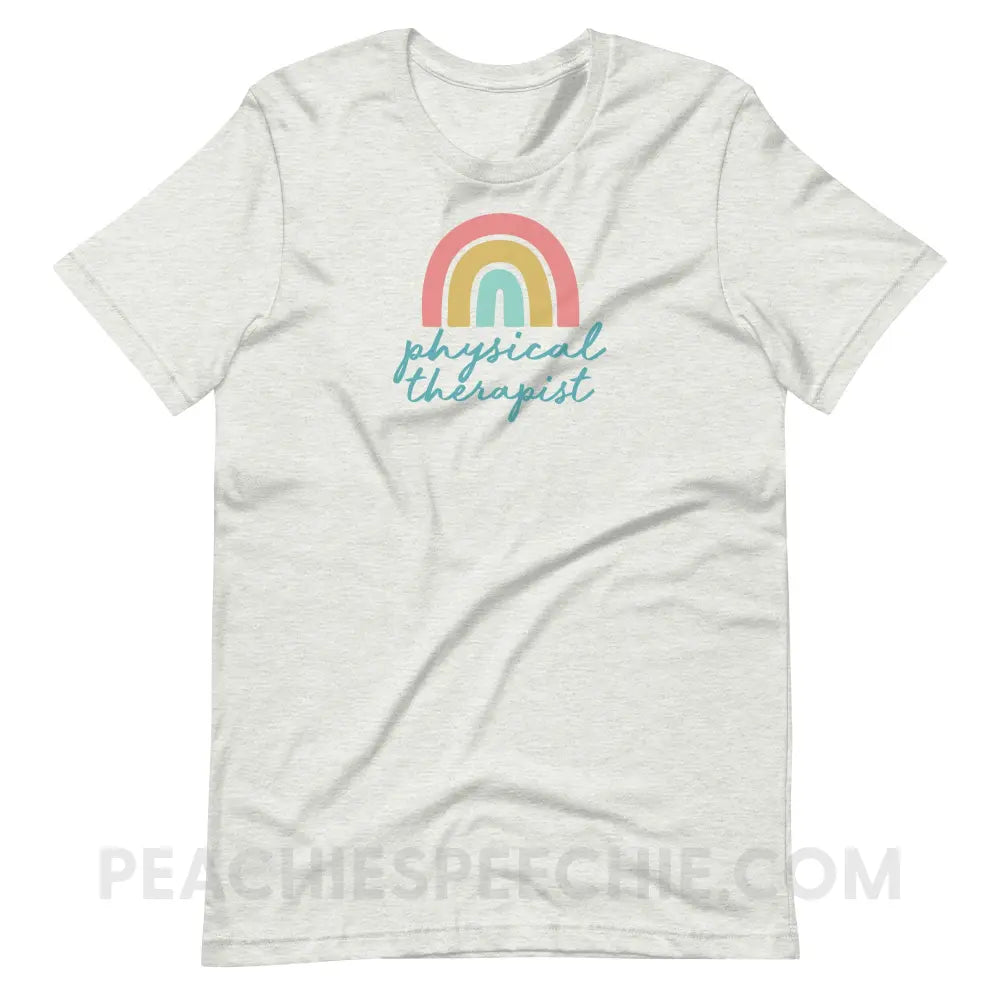 Rainbow Physical Therapist Premium Soft Tee - Ash / S - T-Shirt peachiespeechie.com