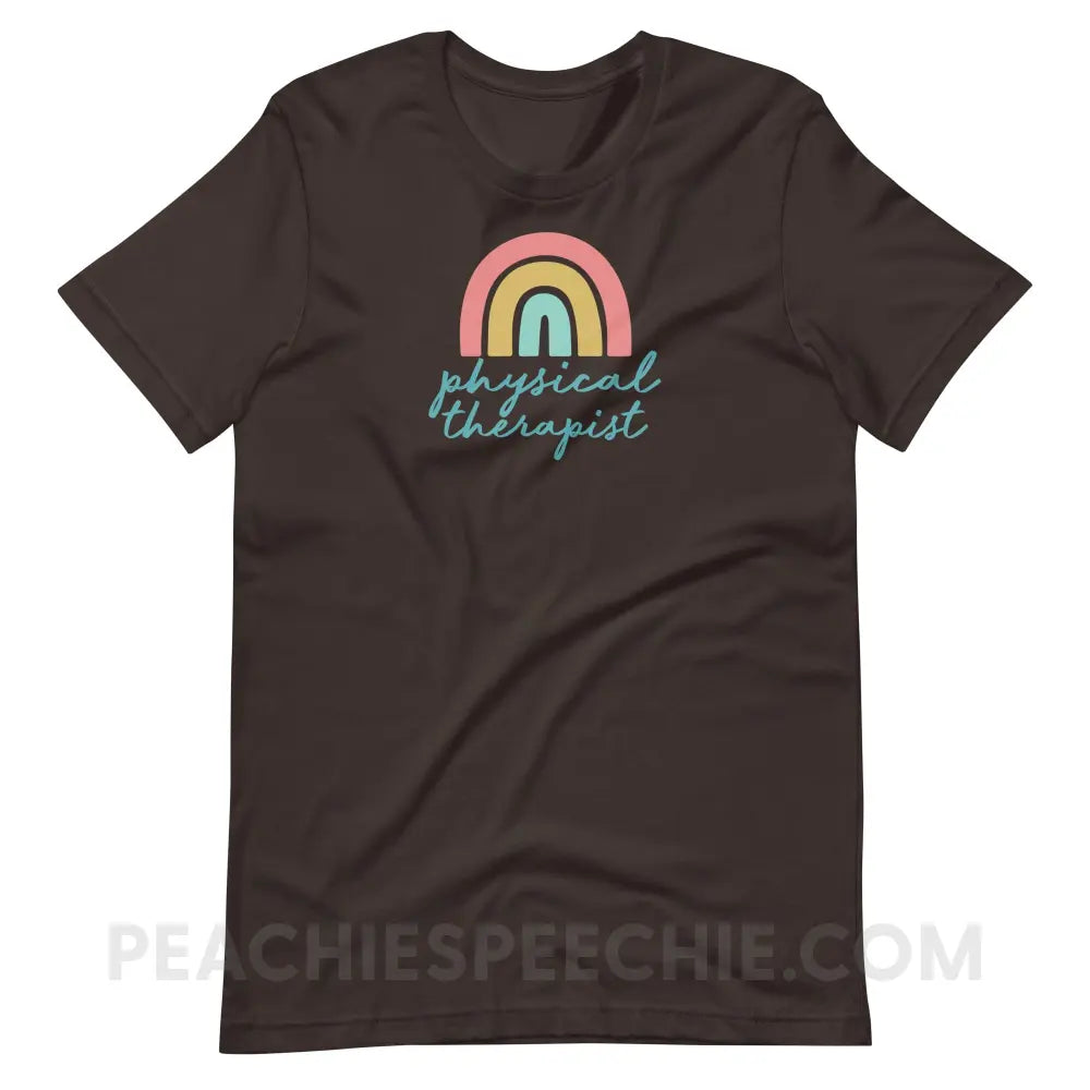 Rainbow Physical Therapist Premium Soft Tee - Brown / S - T-Shirt peachiespeechie.com