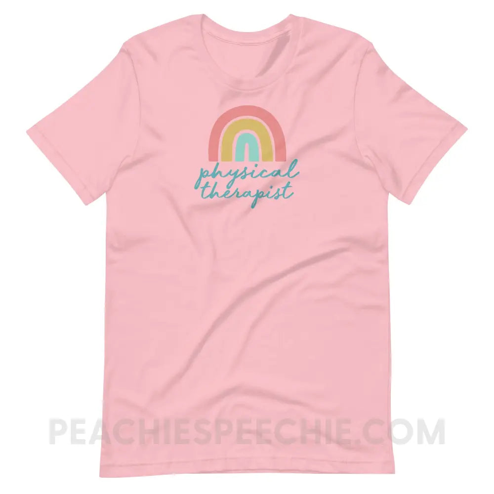 Rainbow Physical Therapist Premium Soft Tee - Pink / M - T-Shirt peachiespeechie.com