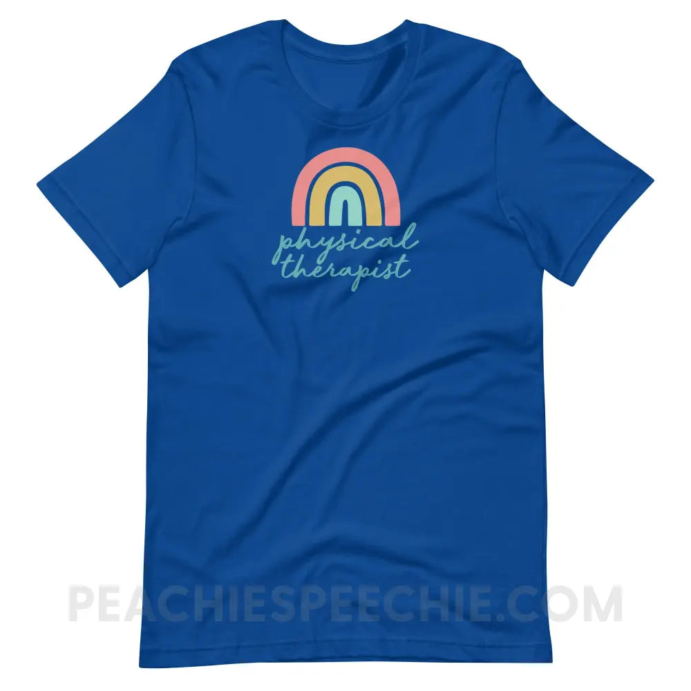 Rainbow Physical Therapist Premium Soft Tee - True Royal / S - T-Shirt peachiespeechie.com