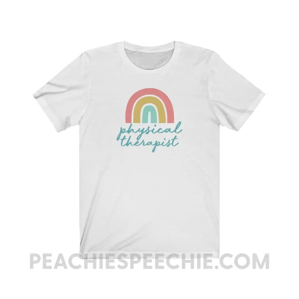 Rainbow Physical Therapist Premium Soft Tee - White / S - T-Shirt peachiespeechie.com