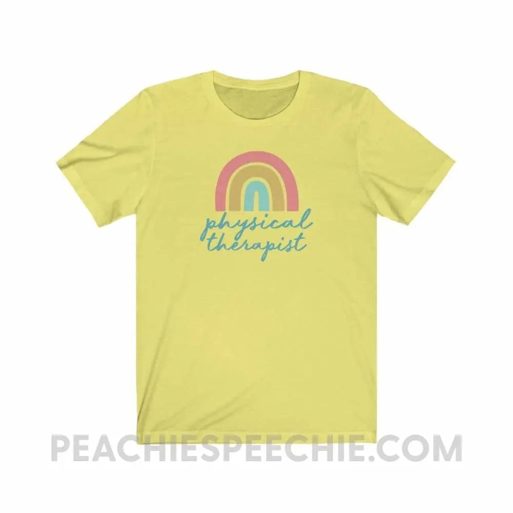 Rainbow Physical Therapist Premium Soft Tee - Yellow / S - T-Shirt peachiespeechie.com