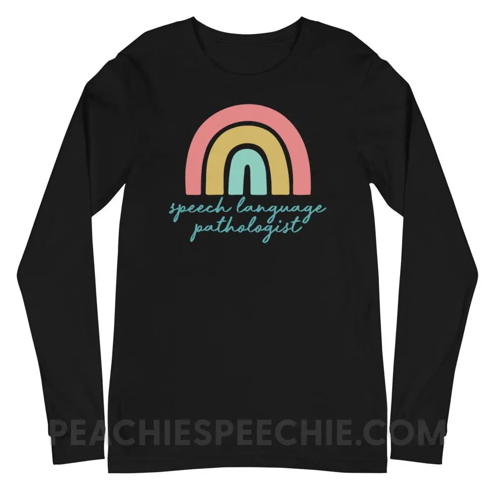 SLP Rainbow Premium Long Sleeve - Black / XS - T-Shirts & Tops peachiespeechie.com