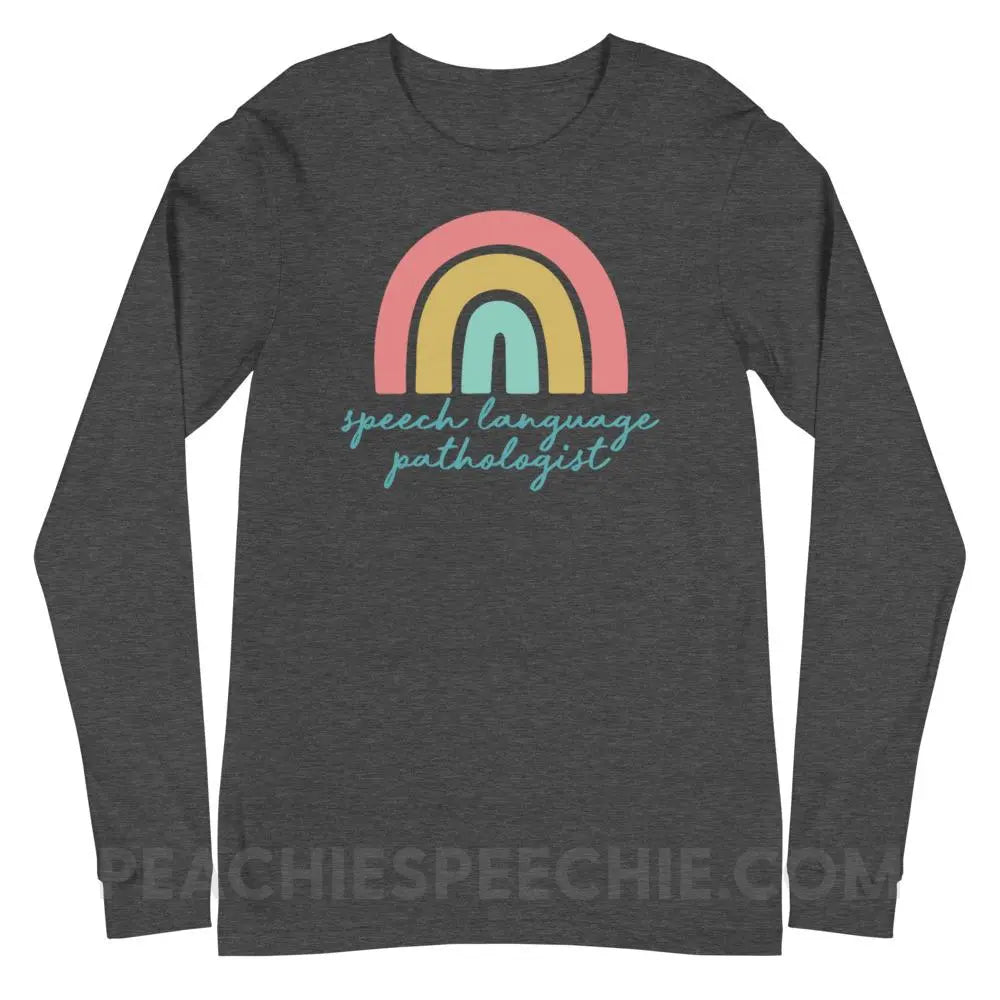 SLP Rainbow Premium Long Sleeve - Dark Grey Heather / XS - T-Shirts & Tops peachiespeechie.com