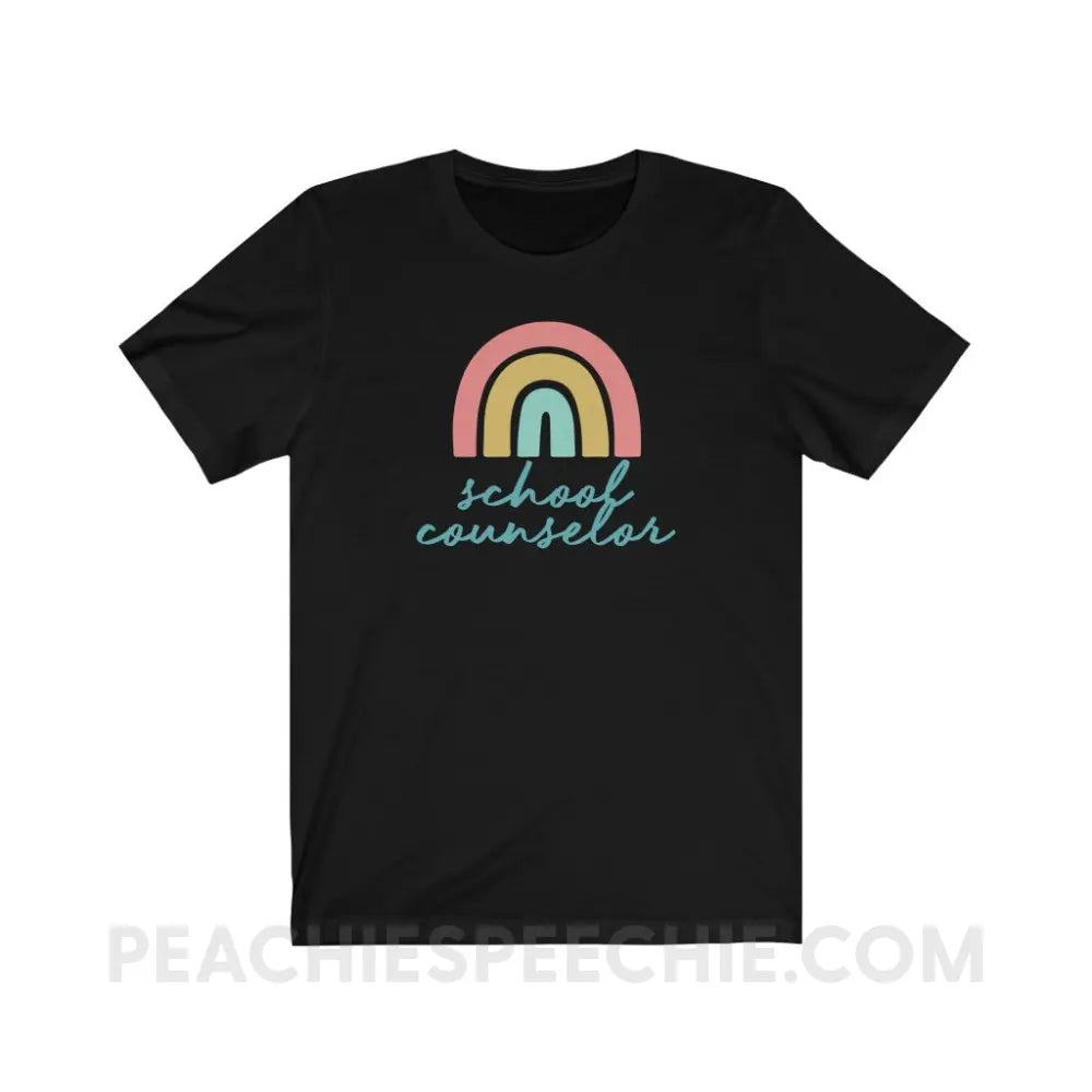 Rainbow School Counselor Premium Soft Tee - Black / S - T-Shirt peachiespeechie.com