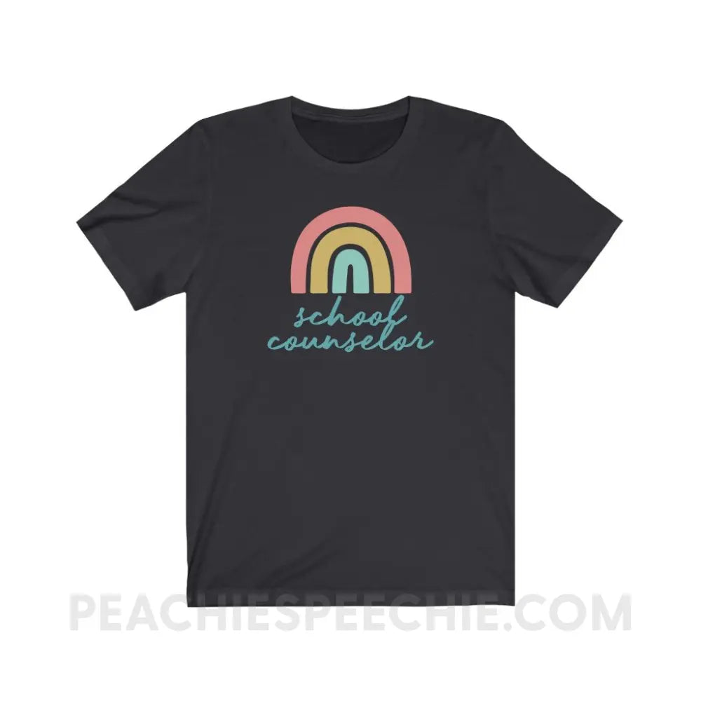 Rainbow School Counselor Premium Soft Tee - Dark Grey / S - T-Shirt peachiespeechie.com