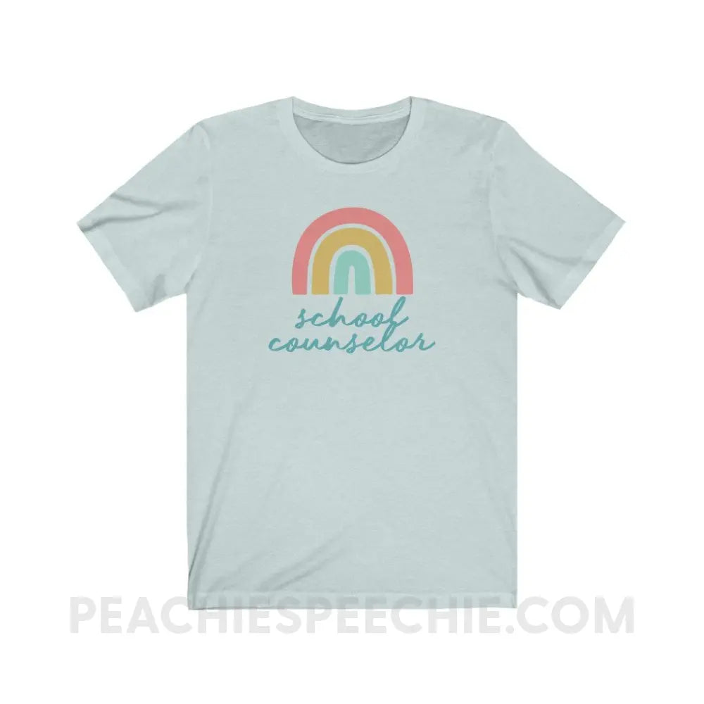 Rainbow School Counselor Premium Soft Tee - Heather Ice Blue / S - T-Shirt peachiespeechie.com