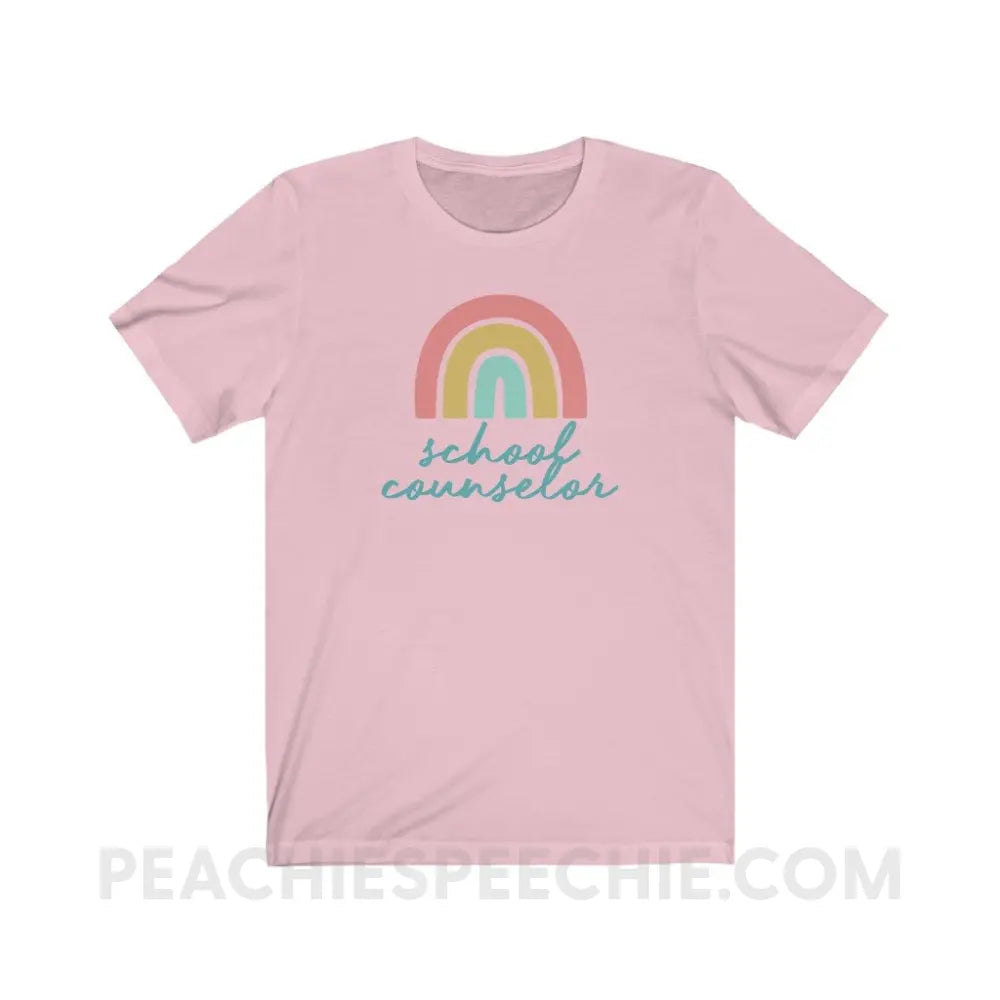 Rainbow School Counselor Premium Soft Tee - Pink / M - T-Shirt peachiespeechie.com