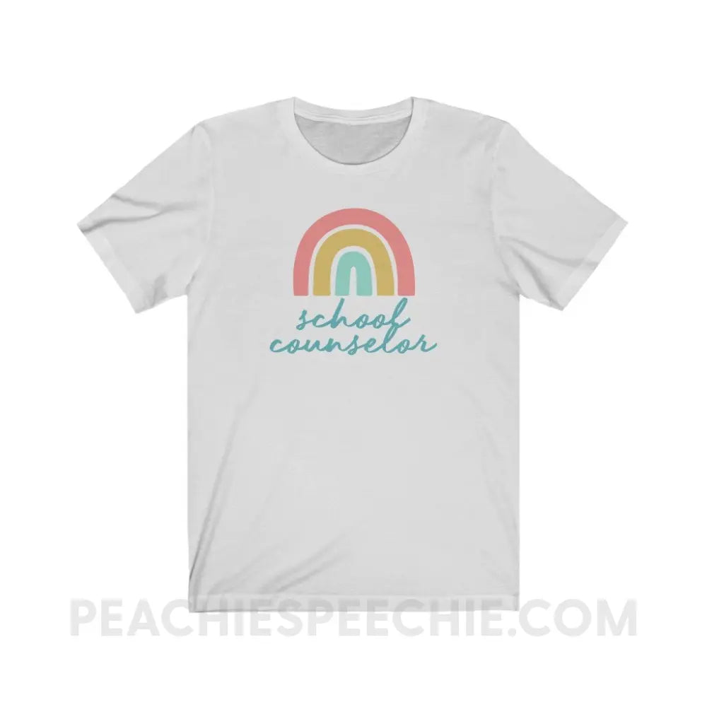 Rainbow School Counselor Premium Soft Tee - Ash / S - T-Shirt peachiespeechie.com
