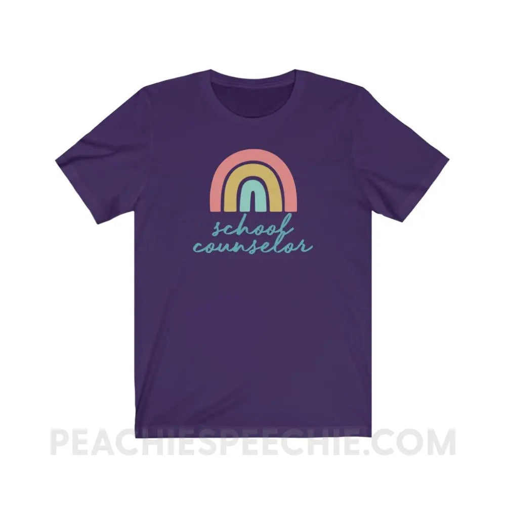 Rainbow School Counselor Premium Soft Tee - Team Purple / S - T-Shirt peachiespeechie.com
