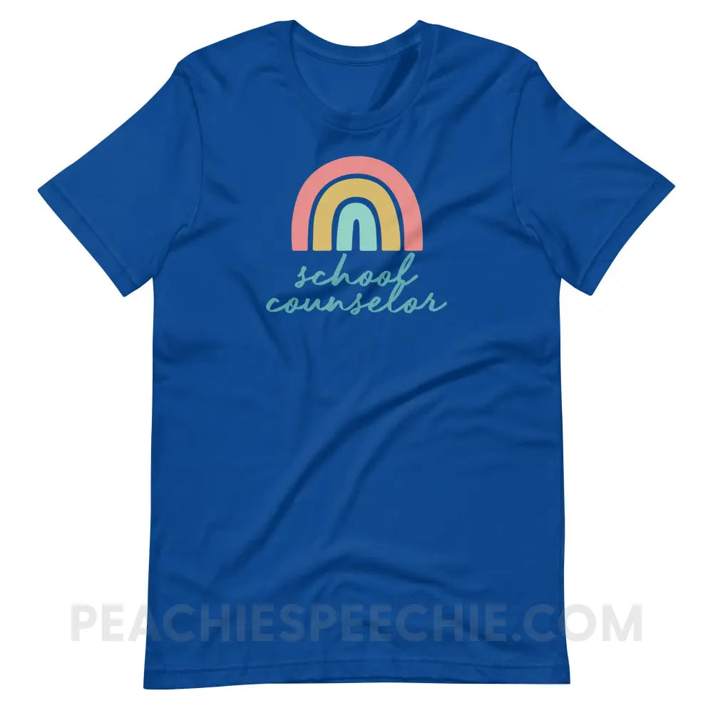 Rainbow School Counselor Premium Soft Tee - True Royal / S - T-Shirt peachiespeechie.com