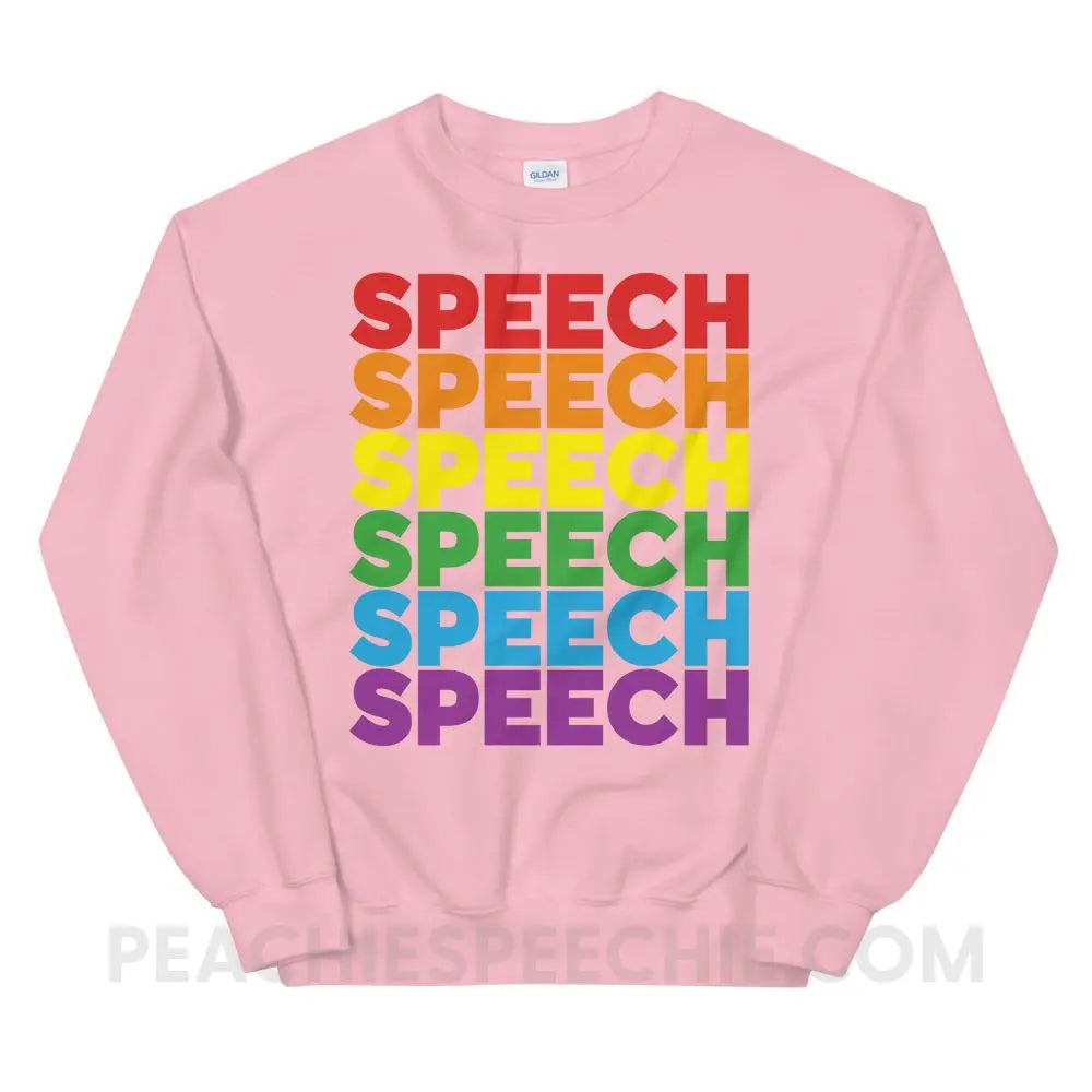 Rainbow Speech Classic Sweatshirt - Light Pink / S Hoodies & Sweatshirts peachiespeechie.com