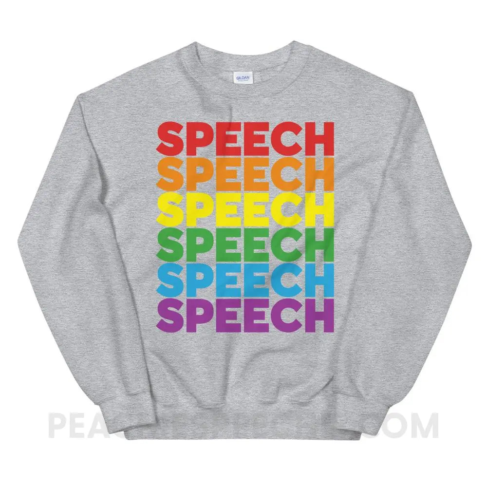 Rainbow Speech Classic Sweatshirt - Sport Grey / S Hoodies & Sweatshirts peachiespeechie.com