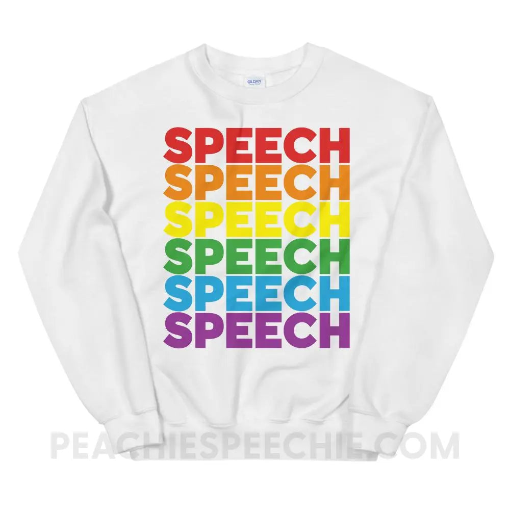 Rainbow Speech Classic Sweatshirt - White / S Hoodies & Sweatshirts peachiespeechie.com