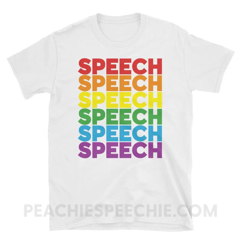 Rainbow Speech Classic Tee - White / S - T-Shirts & Tops peachiespeechie.com