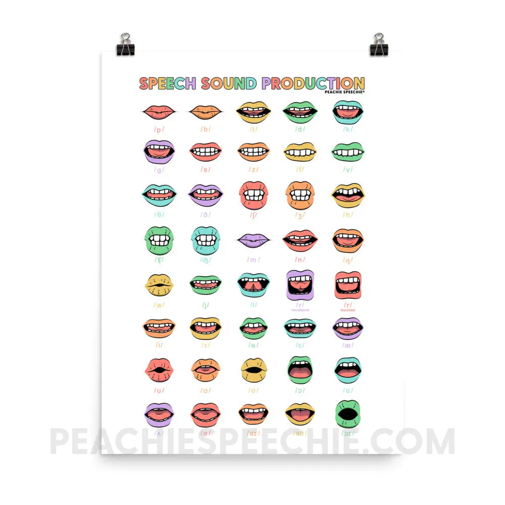 Rainbow Speech Sound Production Poster - 18″×24″ - peachiespeechie.com