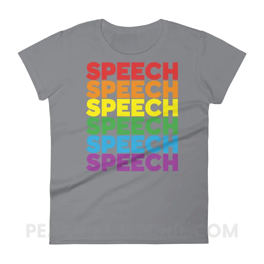 Rainbow Speech Women’s Trendy Tee - T-Shirts & Tops peachiespeechie.com