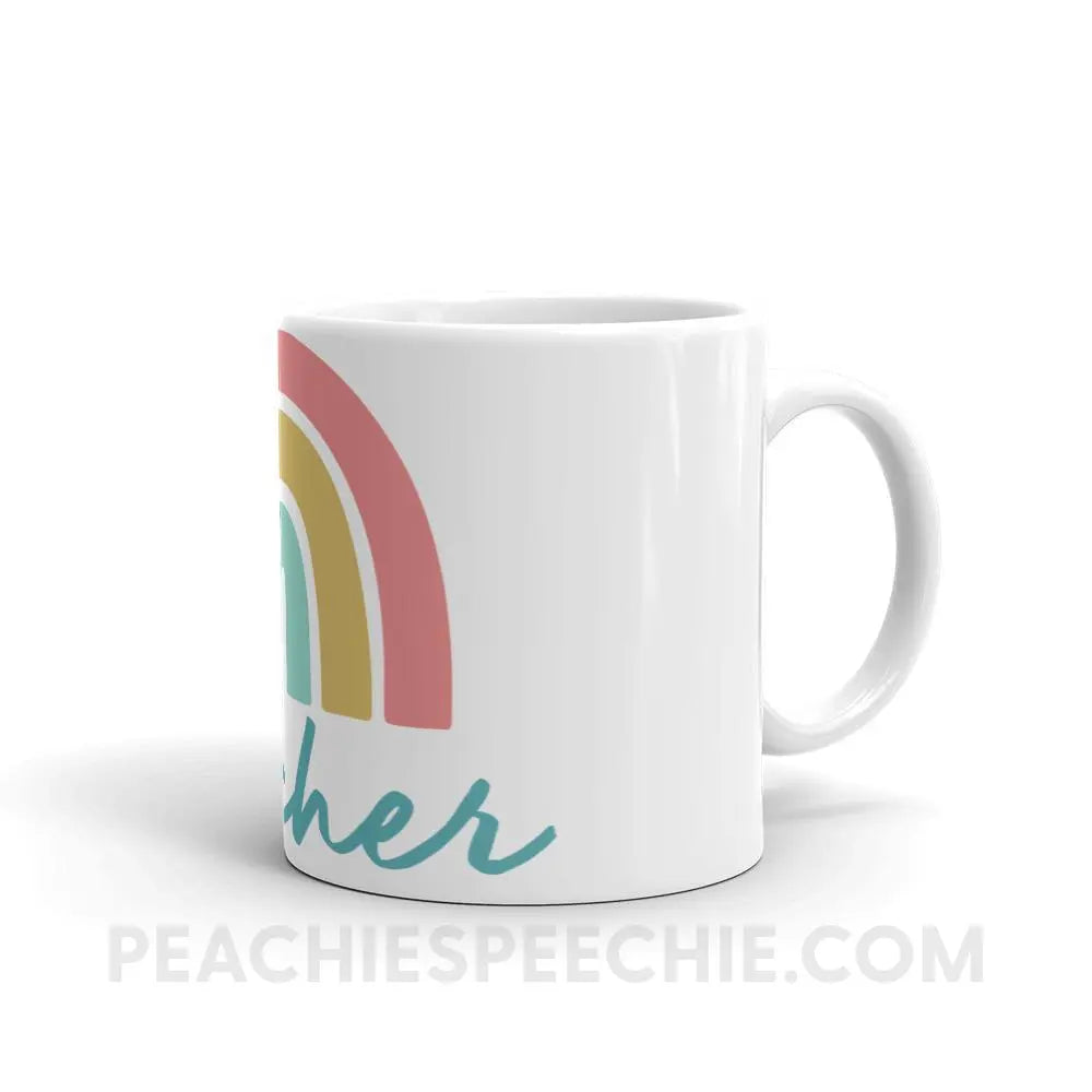 Rainbow Teacher Coffee Mug - 11oz - Mugs peachiespeechie.com