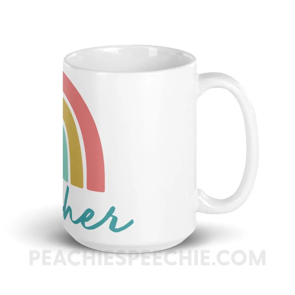 Rainbow Teacher Coffee Mug - 15oz - Mugs peachiespeechie.com