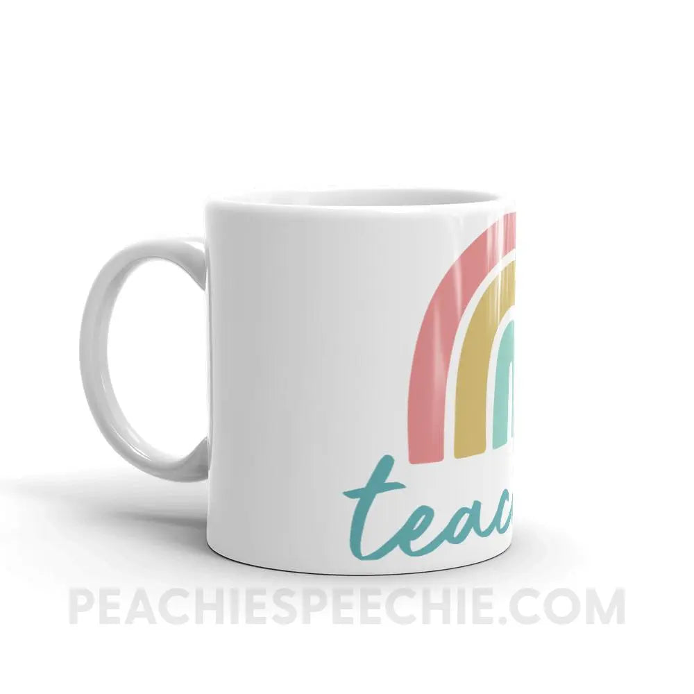 Rainbow Teacher Coffee Mug - Mugs peachiespeechie.com