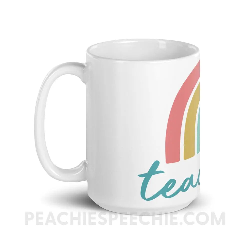 Rainbow Teacher Coffee Mug - Mugs peachiespeechie.com