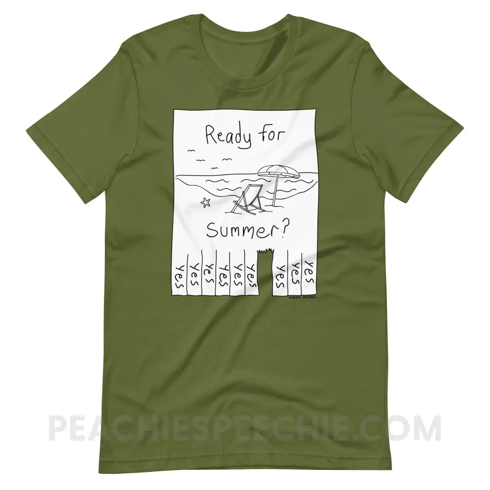 Ready For Summer Tear Away Flyer Premium Soft Tee - Olive / M - T-Shirt peachiespeechie.com