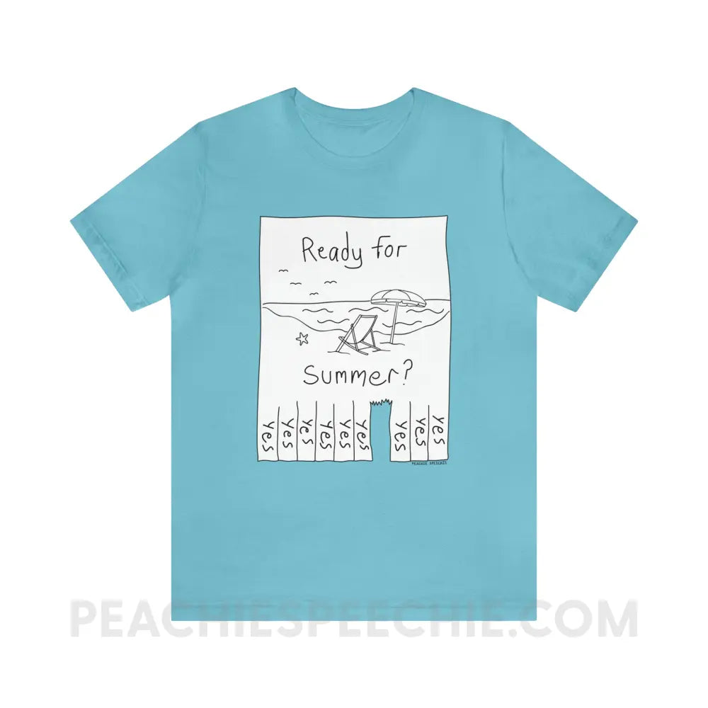 Ready For Summer Tear Away Flyer Premium Soft Tee - Turquoise / S - T-Shirt peachiespeechie.com