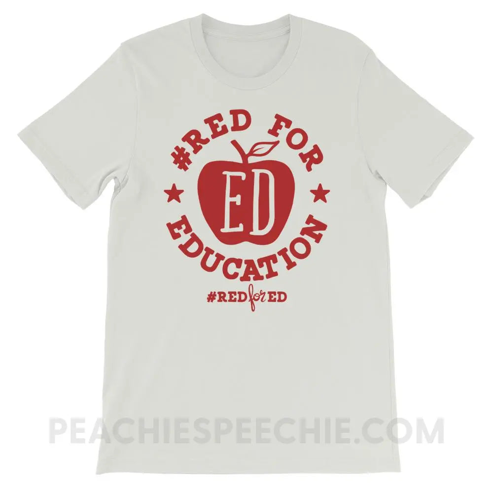 Red for Ed Premium Soft Tee - Silver / S - T-Shirts & Tops peachiespeechie.com