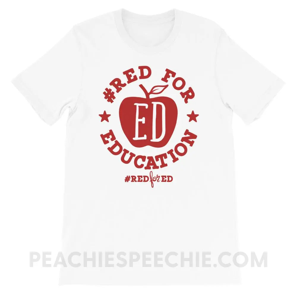 Red for Ed Premium Soft Tee - White / XS - T-Shirts & Tops peachiespeechie.com