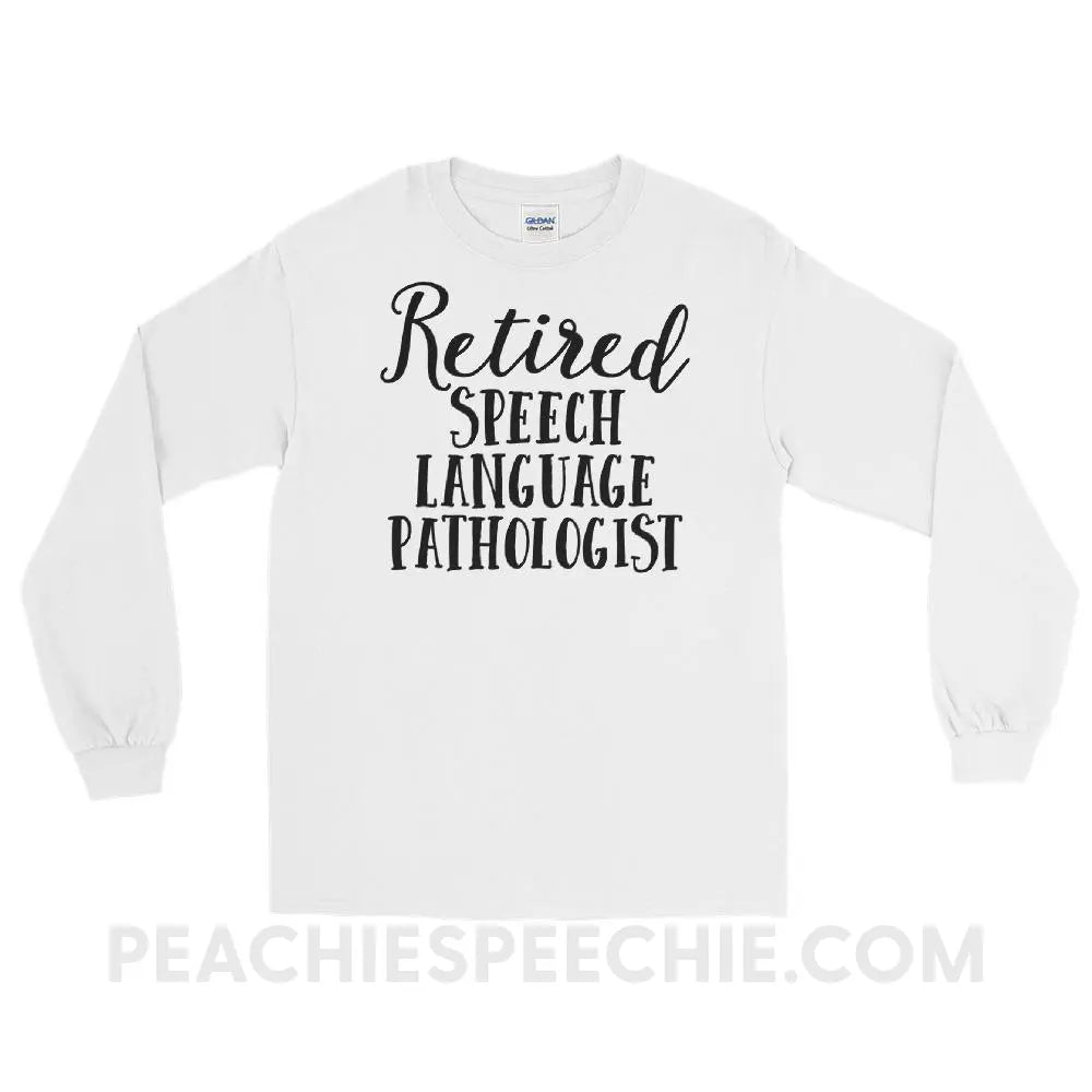 Retired SLP Long Sleeve Tee - White / S T - Shirts & Tops peachiespeechie.com
