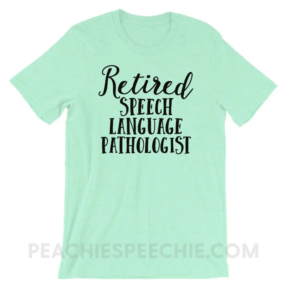 Retired SLP Premium Soft Tee - Heather Mint / S - T-Shirts & Tops peachiespeechie.com