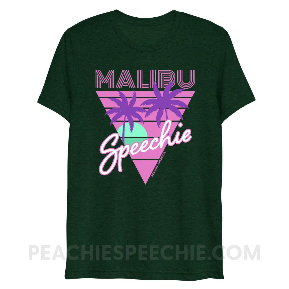 Retro Malibu Speechie Tri-Blend Tee - Emerald Triblend / XS - peachiespeechie.com