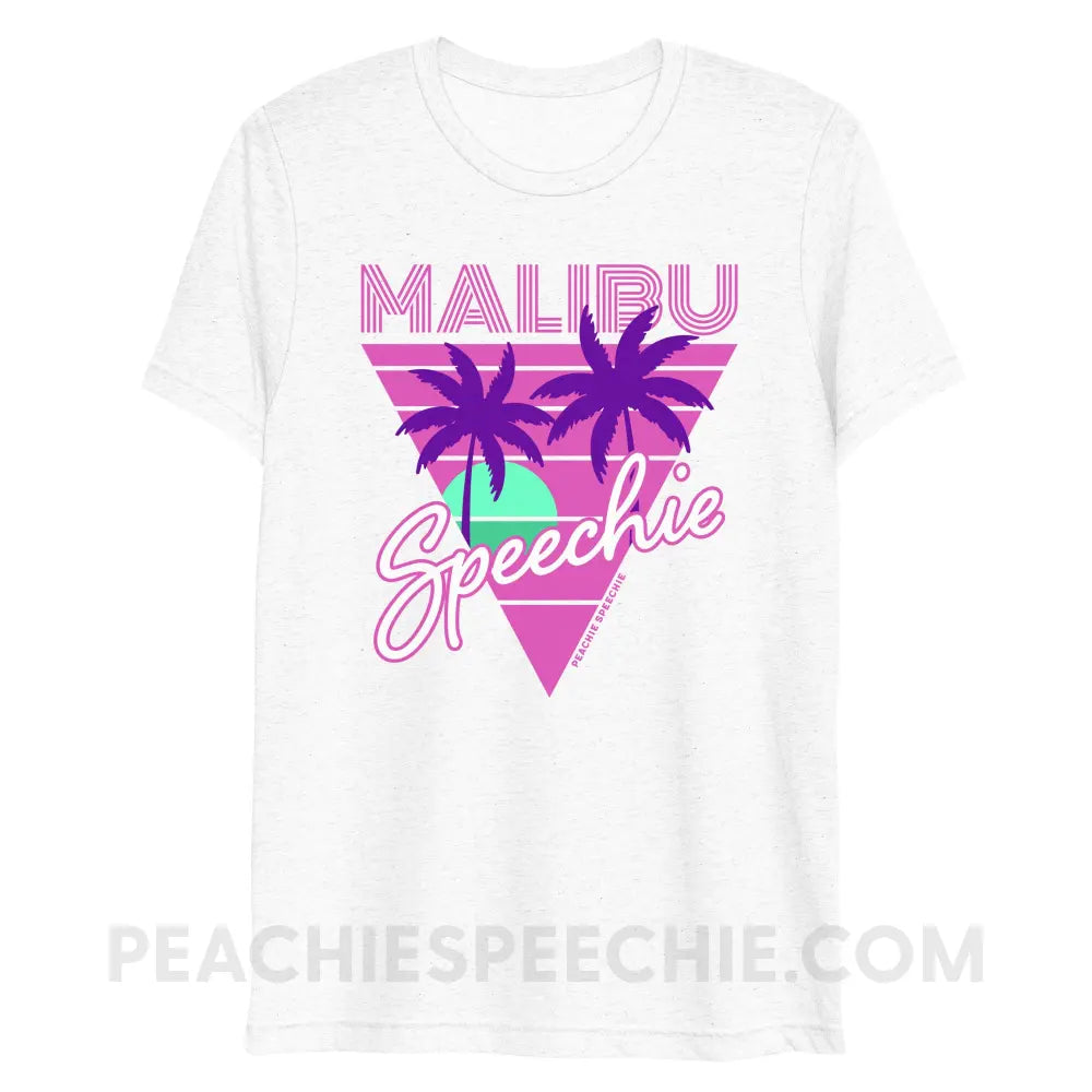 Retro Malibu Speechie Tri-Blend Tee - Solid White Triblend / XS - peachiespeechie.com