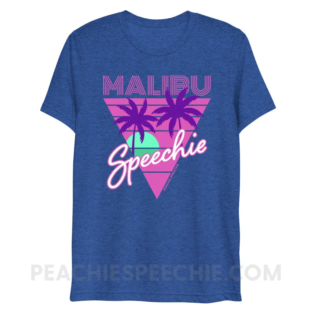 Retro Malibu Speechie Tri-Blend Tee - True Royal Triblend / XS - peachiespeechie.com