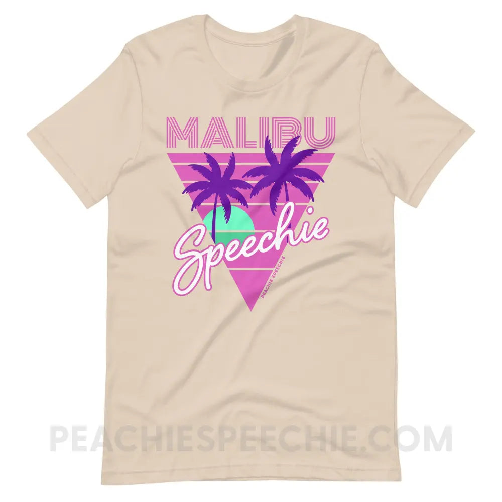 Retro Malibu Speechie Premium Soft Tee - Cream / S - peachiespeechie.com