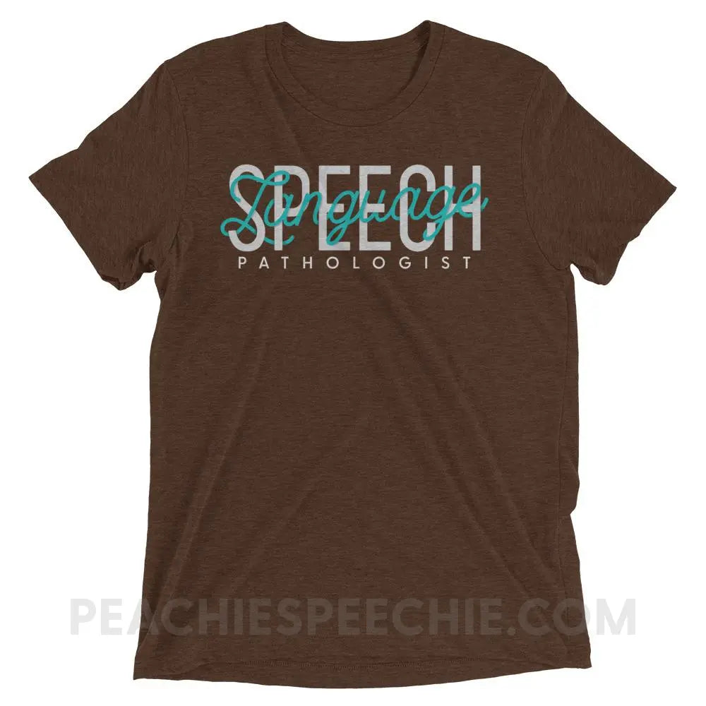 Retro Speech Language Pathologist Tri-Blend Tee - Brown Triblend / XS - T-Shirts & Tops peachiespeechie.com