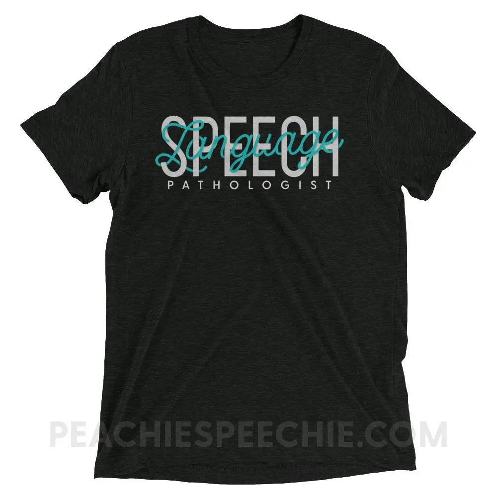 Retro Speech Language Pathologist Tri-Blend Tee - Charcoal-Black Triblend / XS - T-Shirts & Tops peachiespeechie.com